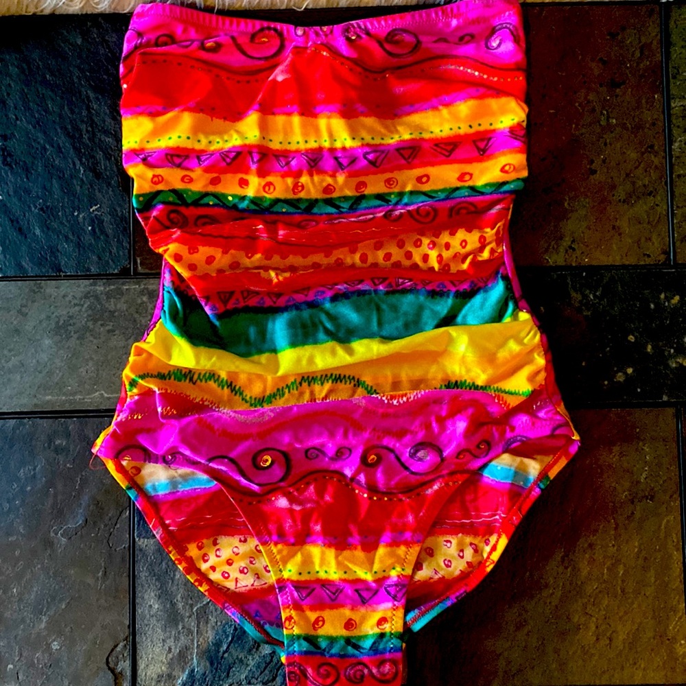 One piece bathing suit Neon Fun! Barely worn/new condition.